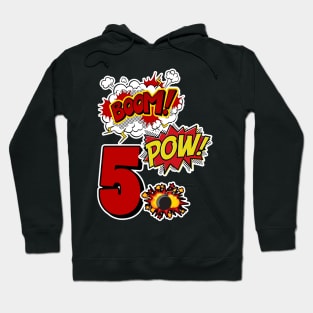 Superhero 5th Birthday gift 5 Years Old Comic Lover Tee Hoodie